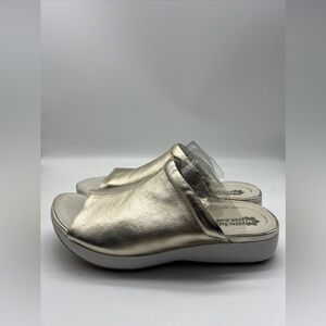 Rocky 4 Eur Sole RKH072 Recycled My Time Silve‎ Slide Open Toe Sandal Size 10